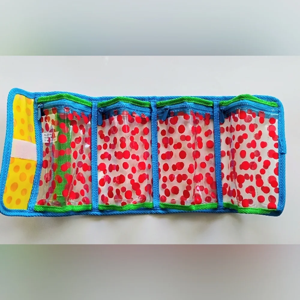 ALEX Polka Dot Clear Case for Makeup, Travel, Kids, Accessories etc. 7x4x4 CUTE!